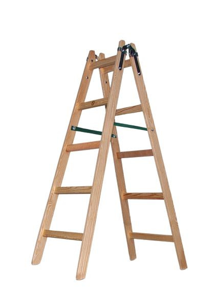 VaGo-Tools Escalera de madera Escalera Escalera de tijera 2 x 5 peldaños Escalera plegable de dos caras, HL-205_jv