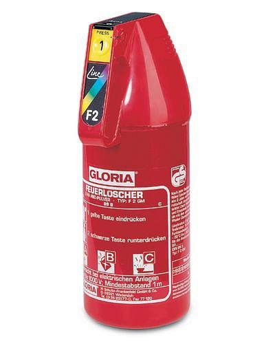 Extintor de polvo a presión permanente DENIOS GLORIA, 2 kg, clase de fuego A, B, C, 195-498