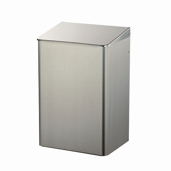 Cubo de basura Air Wolf con 15 litros de volumen, serie Omicron II, alto x ancho x fondo: 417 x 274 x 213 mm, acero inoxidable cepillado, 35-782