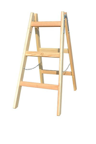 VaGo-Tools escalera de madera escalera escalera de tijera 2 x 3 peldaños escalera plegable de dos lados, HL-203_jv
