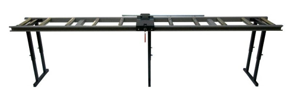 Transportador de rodillos ELMAG con tope deslizante y escala para sierras circulares de cinta tipo LCB-2000/300 con 2 pies de apoyo, 78805