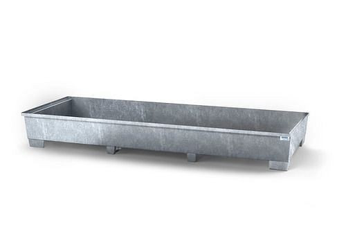 Bandeja para estantes DENIOS classic-line de acero galvanizado, para estantes con un ancho de compartimento de 3300 mm, 273-997