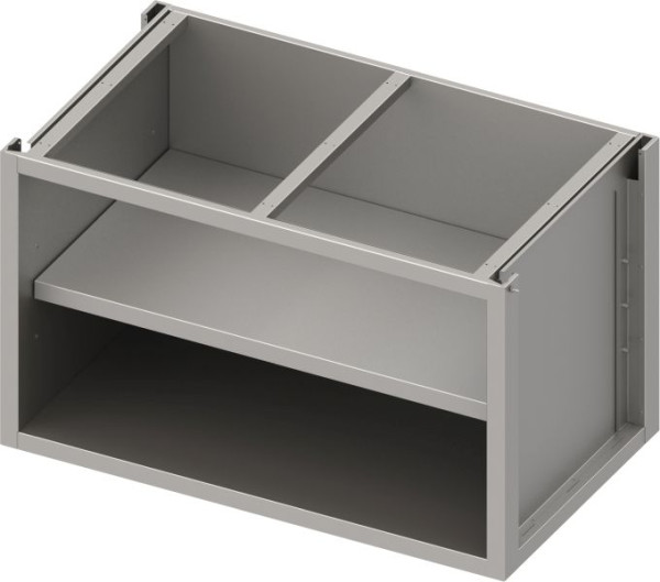 Gabinete base de acero inoxidable Stalgast versión 2.0 abierta, con estante intermedio, construcción base 700x540x660 mm, BX07550F