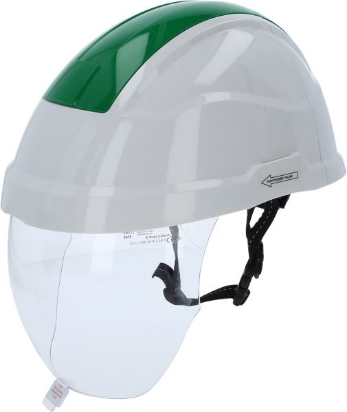 KS Tools casco de seguridad laboral con protección facial, verde, 117.0139