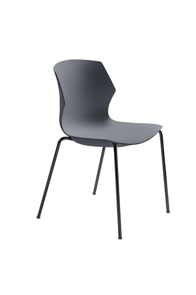 Mayer Sitzmöbel silla apilable myPRIMO, carcasa de plástico antracita, estructura antracita, 2510_17_01