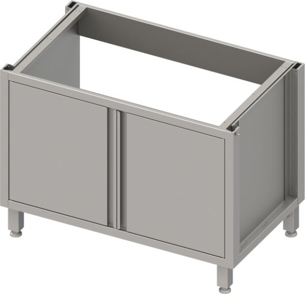 Mueble para fregadero de acero inoxidable Stalgast versión 2.0, para patas/estructura de zócalo, con puertas batientes 1000x640x660 mm, BX10671