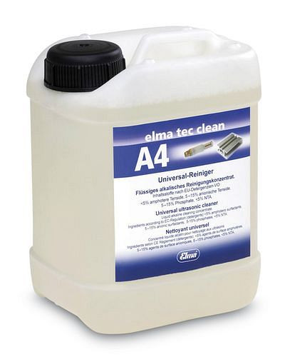 Agente de limpieza DENIOS elma tec clean A4 para dispositivo ultrasónico U litro, alcalino, UE: 10 litros, 179-236