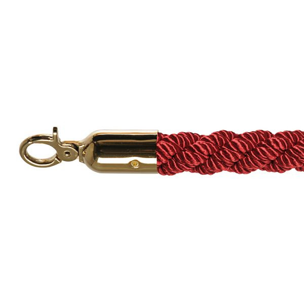 Cordón de barrera VEBA rojo de lujo, latón, Ø 3cm, longitud 157 cm, 10102RB