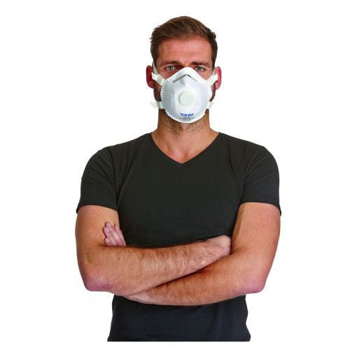 Máscara para polvo fino DS SafetyWear FFP3, con válvula de exhalación, forma de concha, PU: 120 piezas, P3V