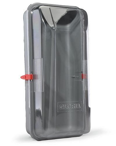 Campana protectora para extintor DENIOS, polietileno (PE), para extintores de 6 kg, para montaje en pared, 116-166