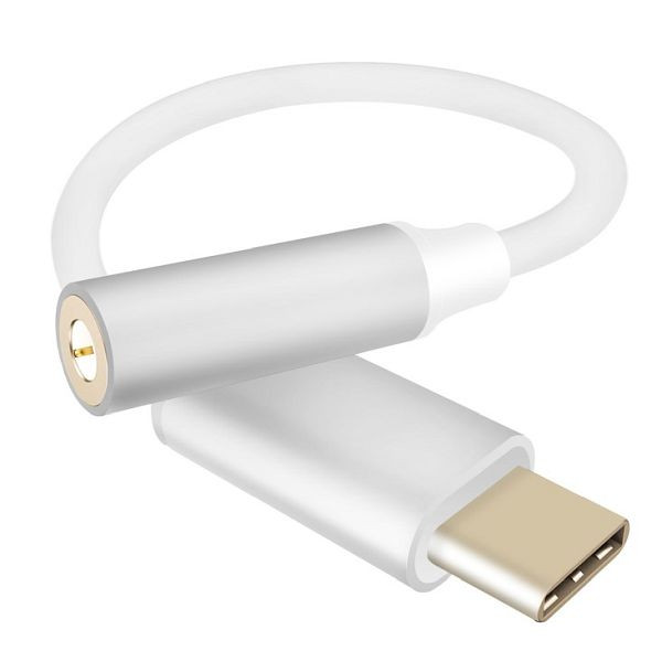 Cable adaptador Helos, enchufe/toma jack USB 3.1 Type-C™ de 3,5 mm, PREMIUM, plateado, 288381