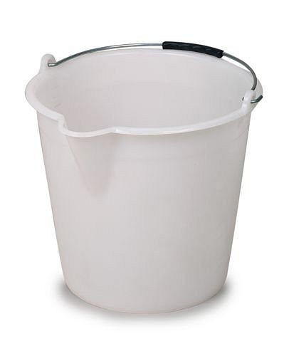 Cubo industrial DENIOS de polietileno (PE), 12 litros, blanco, PU: 10 piezas, 250-276