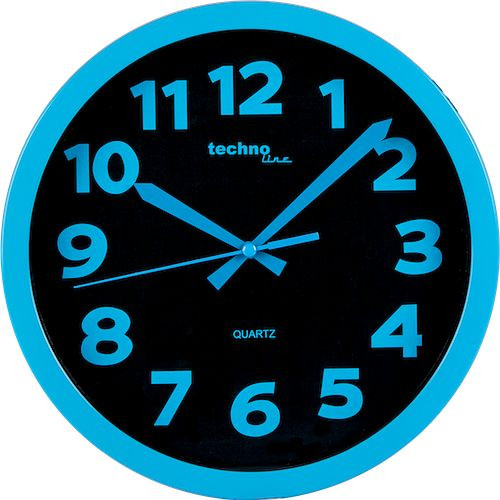 Reloj de pared de cuarzo Technoline azul, plástico, dimensiones: Ø 26 cm, WT 7420 azul