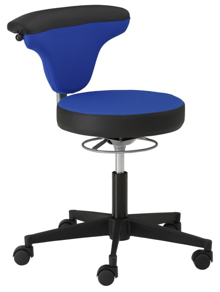 Mayer Sitzmöbel silla giratoria funcional myTORRO SIT, con ruedas de moqueta, azul oscuro/negro brillante, 1351_756