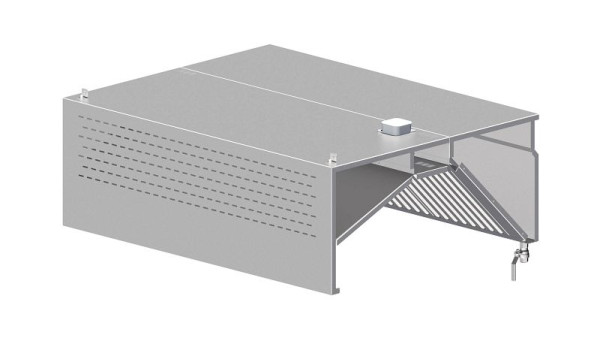 Campana de techo de compensación Stalgast, forma de caja con filtro de protección contra llamas tipo B