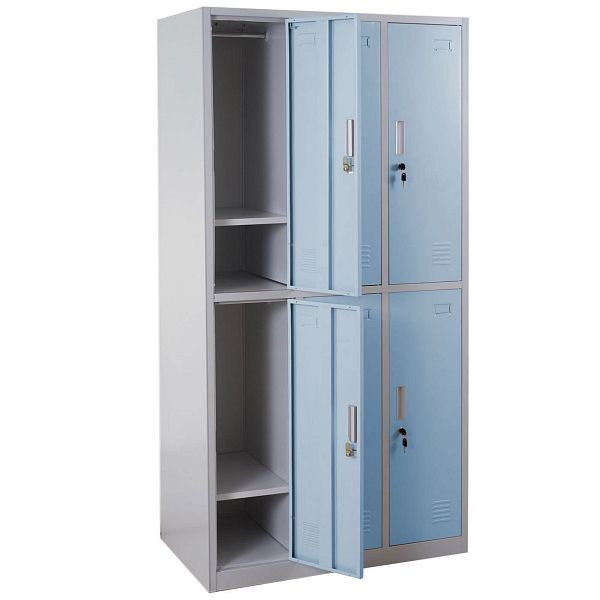 Mendler locker Boston T829, casillero para objetos de valor, metal 6 compartimentos, azul, 54029