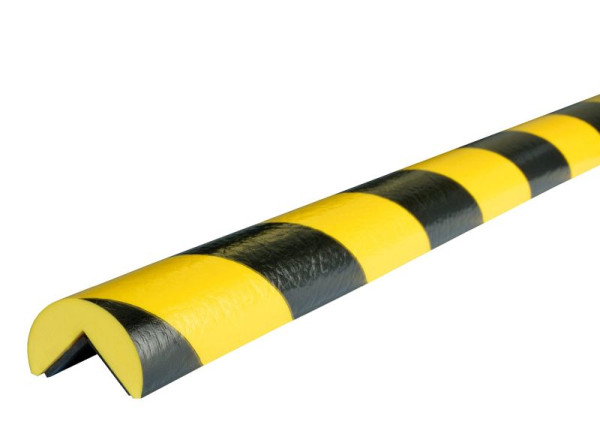 Protección de esquinas Knuffi, perfil de advertencia y protección tipo A, amarillo/negro, 5 metros, PA-10020