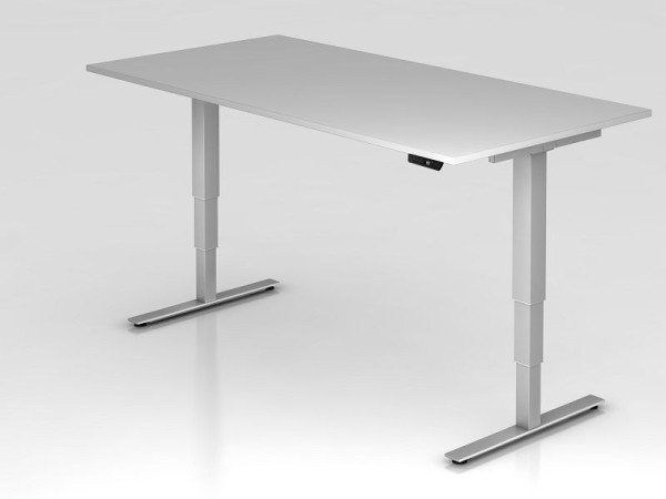 Hammerbacher escritorio eléctrico para bipedestación 200x100cm gris, altura de trabajo 63,5 -128,5 cm, VXDSM2E/5/S