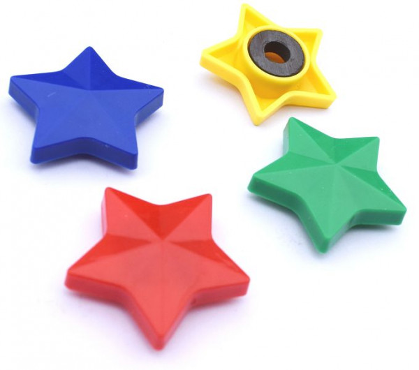 Twinco Imanes de estrella TWIN, rojo, azul, amarillo, verde, PU: 10 piezas, 1718