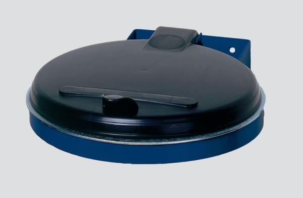 Cubo de basura con consola VAR con tapa de plástico negro, azul genciana, 10904