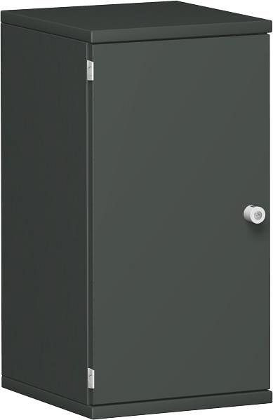 geramöbel armario con puerta batiente 1 balda decorativa, con llave, cerradura a la derecha, 400x425x768, grafito/grafito, N-10DR204-GG