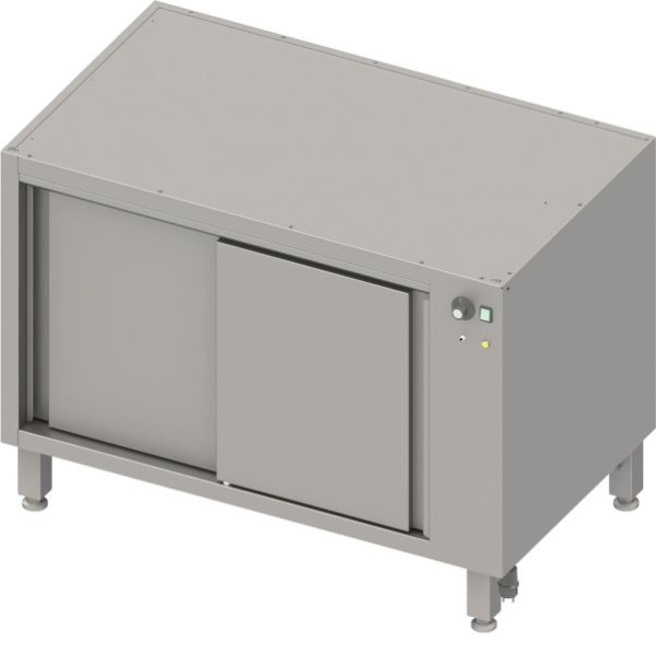 Caja base calefactable de acero inoxidable Stalgast versión 2.0, para patas/marcos de zócalo, con puertas correderas 1600x640x660 mm, BX16680