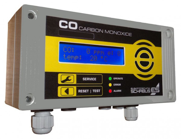 Detector de CO profesional Schabus GX-C300P, DIN EN50291, con extracción integrada, 300256