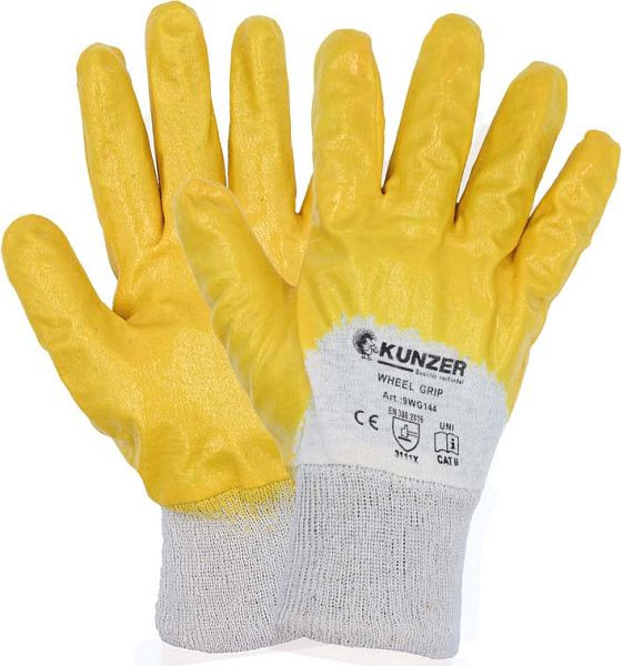 Kunzer WHEEL GRIP - guantes de trabajo talla 8/M, paquete de 12 pares, 9WG08
