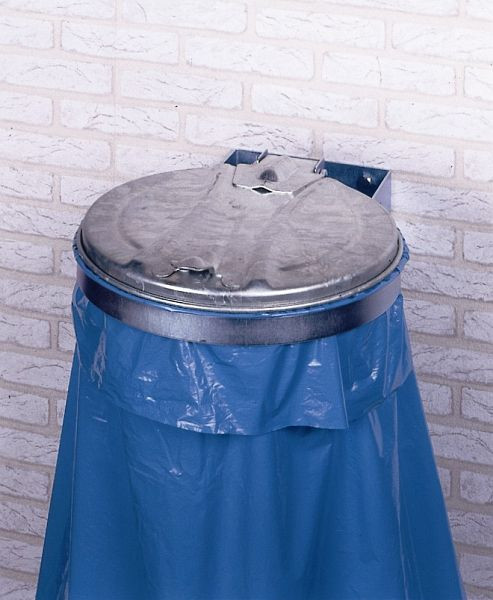 Soporte VAR, colector de residuos galvanizado con tapa de metal galvanizado, 10911