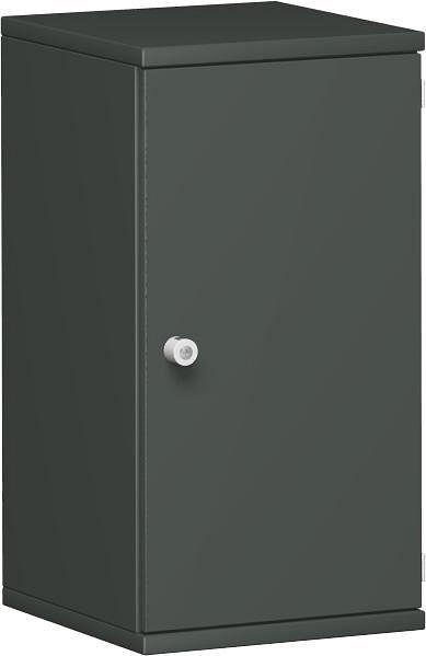 geramöbel armario con puerta batiente 1 balda decorativa, con llave, cerradura izquierda, 400x425x768, grafito/grafito, N-10DL204-GG