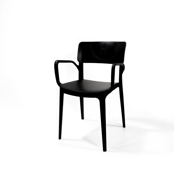 VEBA Sillón orejero negro, sillón apilable plástico, 50920