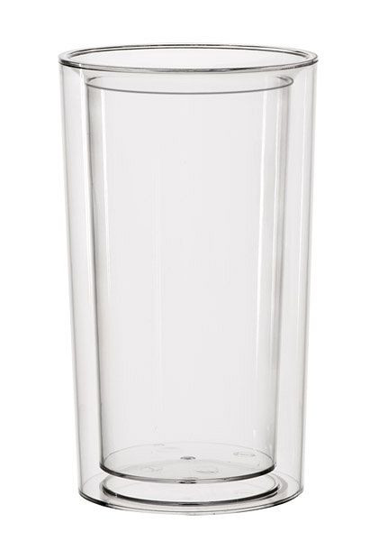Enfriador de botellas APS -PURE-, Ø 13,5 / 10,5 cm, altura: 23 cm, SAN, transparente, doble pared, 36063