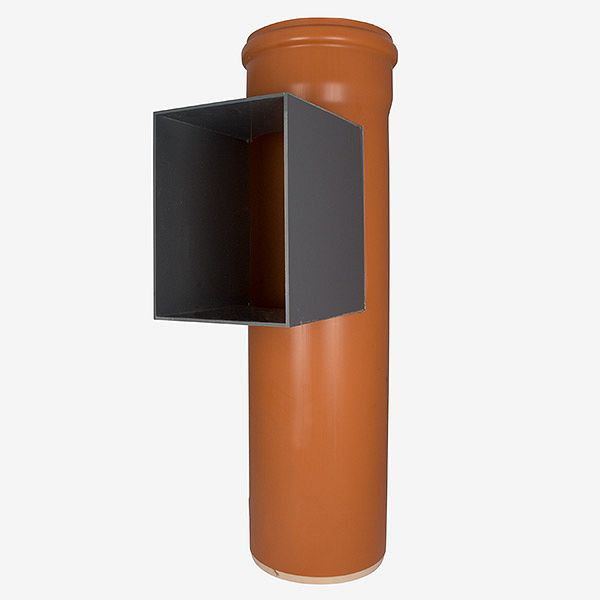 Tubo de bajada de puerta de PVC HKW, rectangular, Ø 250 mm, profundidad 245 mm, 9112-25
