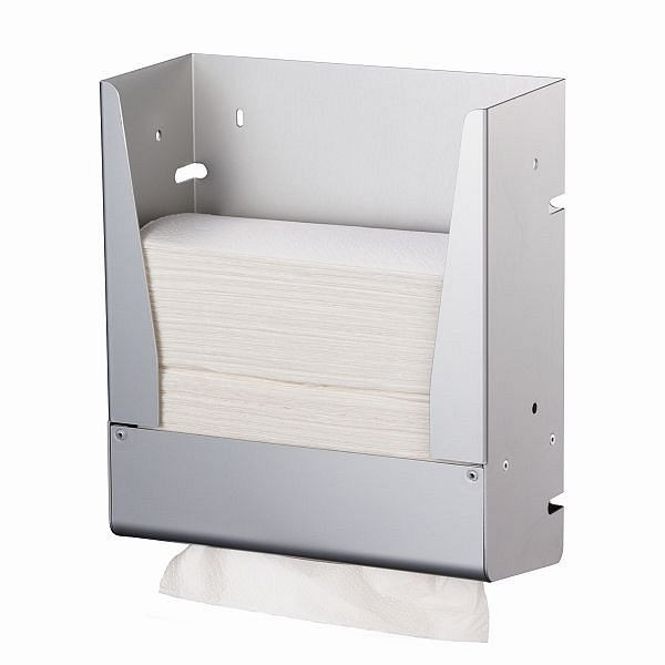 Dispensador de toallas de papel Air Wolf para instalación empotrada, serie Omicron II, alto x ancho x fondo: 322 x 276 x 126 mm, aluminio anodizado, 35-755