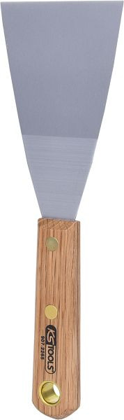 Espátula de acero inoxidable KS Tools, 75 mm, con mango de madera, 907.2265