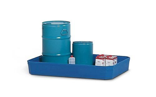Cubeta de rejilla DENIOS GW-Z de polietileno, para el almacenamiento de sustancias peligrosas, volumen de recogida de 130 litros, 114-758