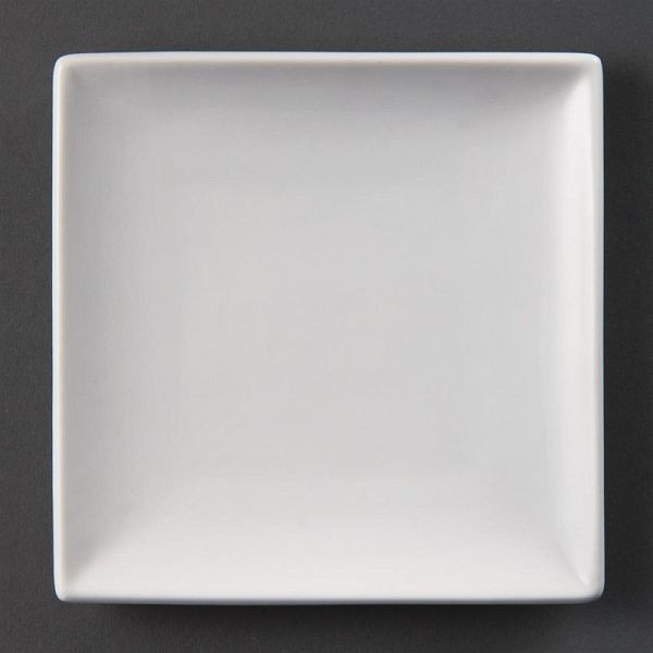 Platos cuadrados de loza blanca OLYMPIA 14cm, PU: 12 piezas, U153