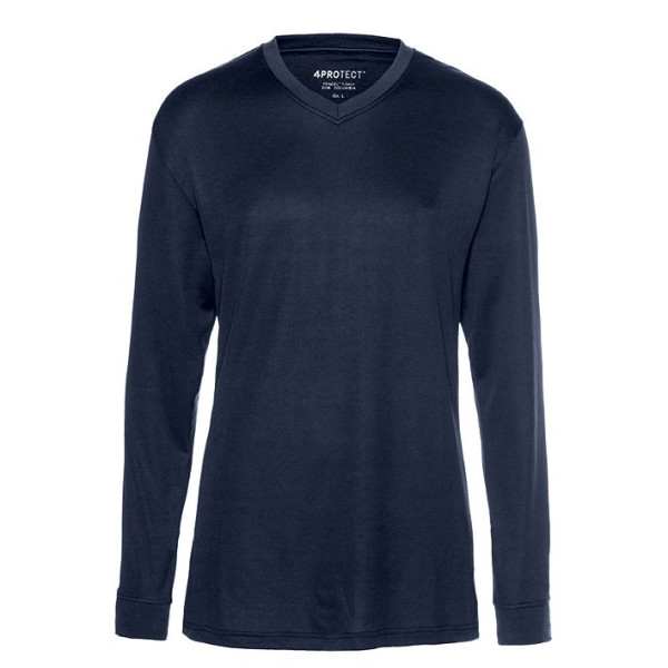 4PROTECT Camisa de manga larga con protección UV AUSTIN, azul marino, talla: XS, paquete de 10, 3340-XS