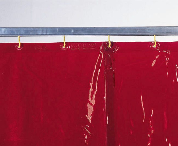 Cortina de protección para soldadura ELMAG roja, ancho: 1300 x alto: 2400x0,4 mm según prEN 1598/1994, 56253