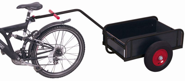 Remolque para bicicletas VARIOfit con pared lateral, dimensiones exteriores: 1.835 x 810 x 810 mm (ancho x profundo x alto), juego de ruedas: neumáticos, zu-1391/AG