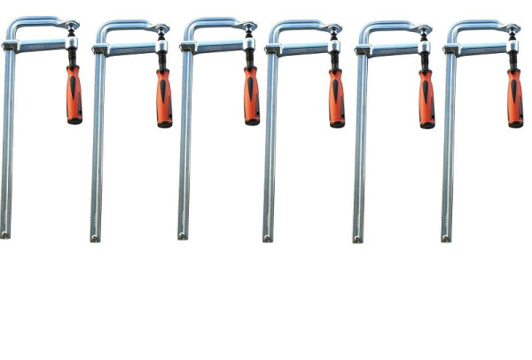 Abrazadera de tornillo profesional de acero VaGo-Tools Abrazaderas de abrazadera de mesa de 300 x 120 mm, PU: 6 piezas, 260-300x6_pv