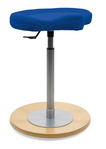 Mayer Sitzmöbel péndulo myERGOSIT con asiento ergonómico, tapizado de asiento azul medio, base lacada en natural, 1168_N_26396