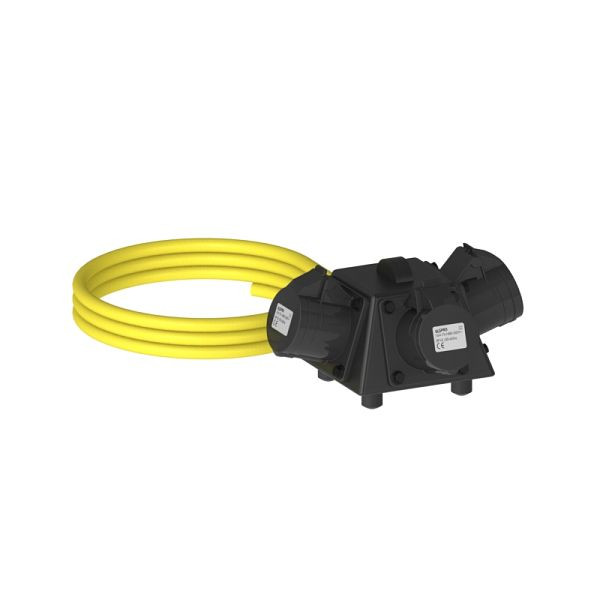 ELSPRO Distribuidor de seguridad de goma maciza serie CELLE, cable de alimentación: 3 m CEE 500 V, salida: 3 CEE 500 V, 1001110