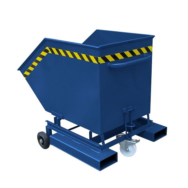 Furgoneta industrial Eichinger con ruedas y bolsillos de acceso, 300 kg, 200 litros, azul genciana, 20410200000097