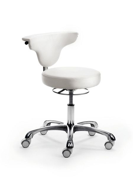 Mayer Sitzmöbel silla giratoria funcional myJAZZ, tapizado de asiento y respaldo de piel sintética blanco, armazón de aluminio pulido, 1252_118