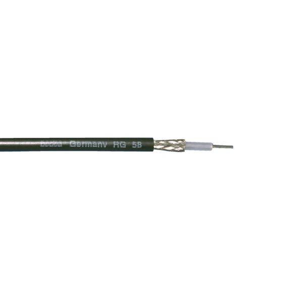 Cable coaxial de conectividad bda RG 58-PVC MIL-C17 negro - bobina de 100 m, 10840911