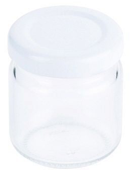 Tarro de mermelada Contacto 50 ml con tapa blanca, en bandeja, paquete de 8, 2740/050