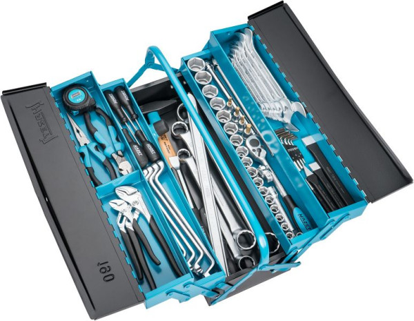 Caja de herramientas de metal HAZET con surtido, número de herramientas: 80, 190/80