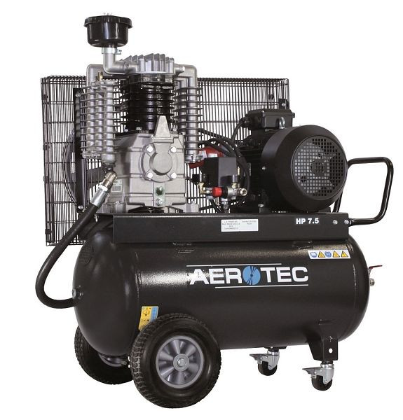Compresor industrial de pistón AEROTEC aire comprimido 400V lubricado con aceite, 690 l/min, móvil, 2 etapas, 2010190