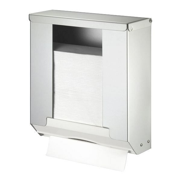 Dispensador de toallas de papel Air Wolf para instalación empotrada, serie Omicron II, alto x ancho x fondo: 324 x 285 x 118 mm, aluminio anodizado, 35-756